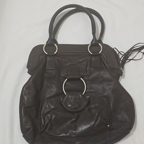 Bulga Large Satchel Bag in chocolate brown Made in Italy - Picture 1 of 9